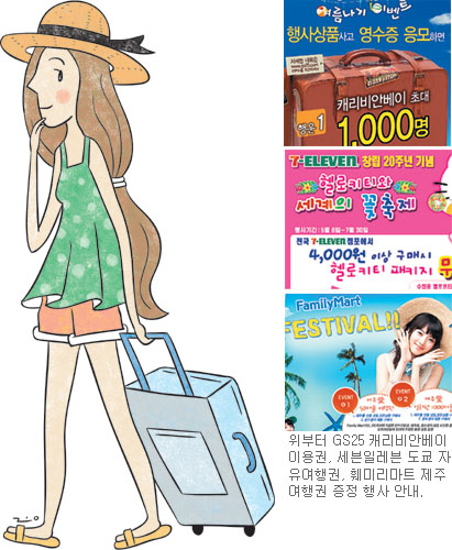 편의점들 “공짜 휴가 쏩니다”