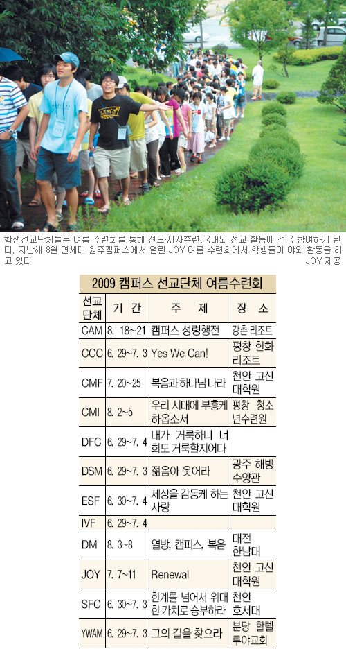 캠퍼스 선교단체 여름 수련회 돌입 “자연으로 가자… 기도하고 봉사하자”