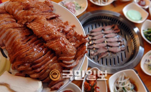근처 맛집=선유정장작구이