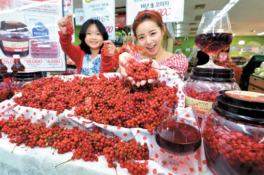 “문경산 오미자 사세요！”