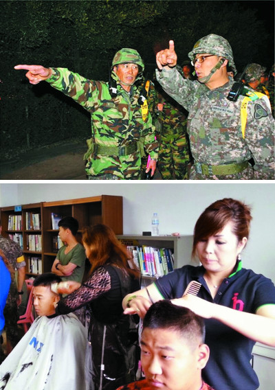 향방 소대장으로… 장병 미용 봉사로