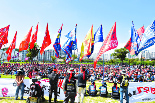 울산發 총파업… 夏鬪 확산, 현대차·현대중 1만여명 참석