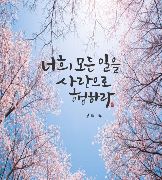 [이혜지의 캘리,하루] 너희 모든 일을 사랑으로 행하라
