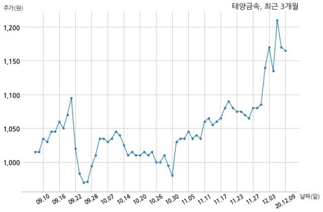 태양금속공업, 특별관계자 지분변동