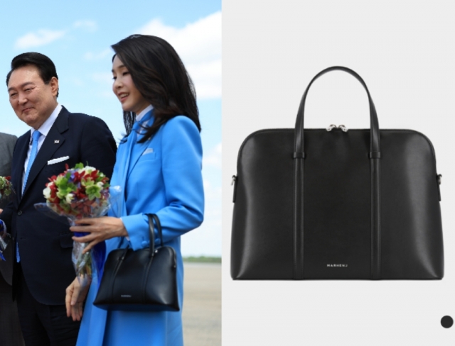 미국 간 조민, 김건희 여사와 같은 브랜드 가방 들었다