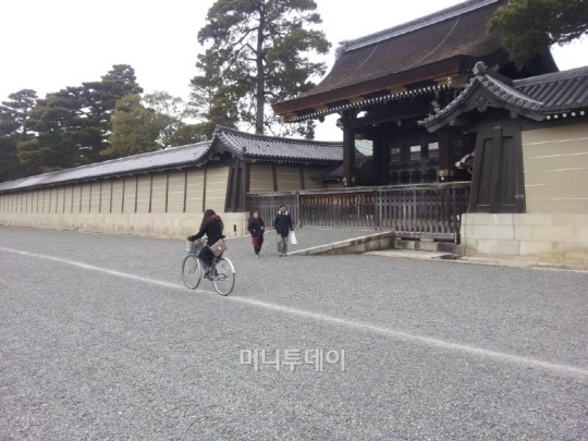 왕궁 정문 앞의 한 줄기 자국의 정체는?
