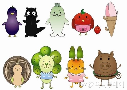 경인여대,어린이 영양교육용 캐릭터 10종개발, 저작권등록