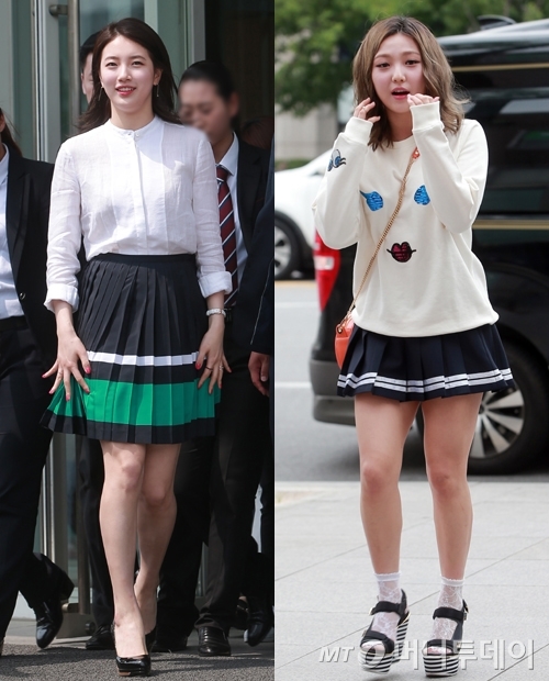 수지 vs 민, 플리츠 스커트 스타일링…승자는?