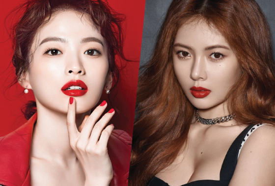 빨간 맛 입술이 대세…★들의 레드 립 스타일