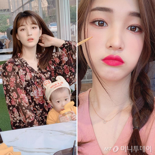짱이 엄마 율희, 원피스·니트 룩…사복 패션 청순