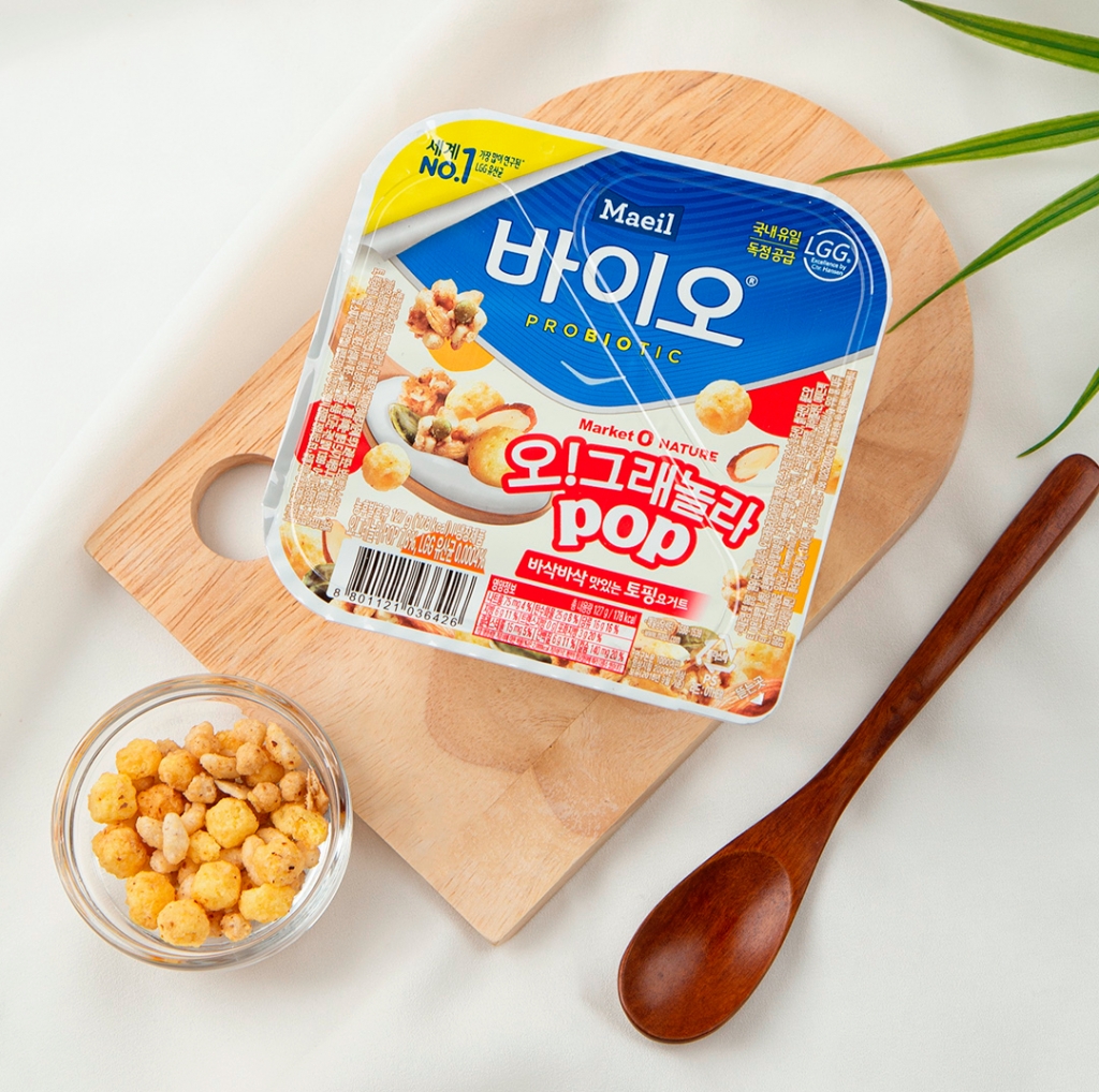 [신상품라운지]매일유업X오리온, 매일 바이오 토핑요거트 오!그래놀라POP 출시