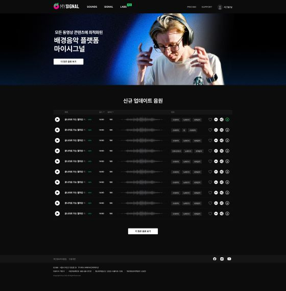 씨에이씨코퍼레이션, 콘텐츠 배경음악 플랫폼 마이시그널 선봬