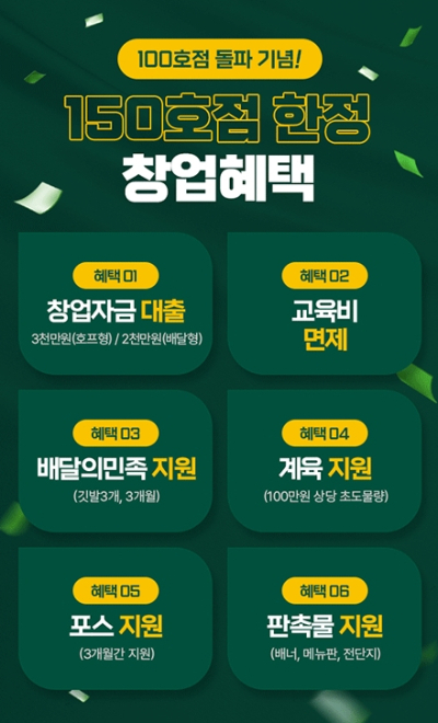 다사랑치킨, 예비창업자 위한 150호점 한정 프로모션 실시