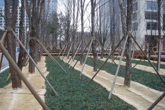 송도 더샾 퍼스트월드, 조경설계 돋보여