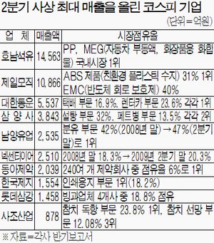 호남석유ㆍ제일모직 매출 사상최고