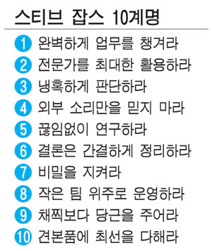 애플 신화 아이콘 `스티브 잡스 10계명`