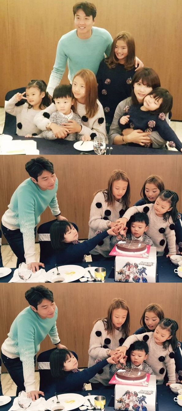 대박이 3번째 생일 이동국♥이수진, 오남매와 가족사진
