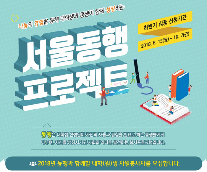 서울시, 대학생 재능 나눔 봉사 `서울동행프로젝트` 참가자 모집