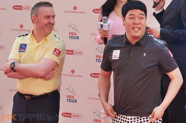 첫선 프로당구 슈퍼매치…강동궁 먼저 웃었다