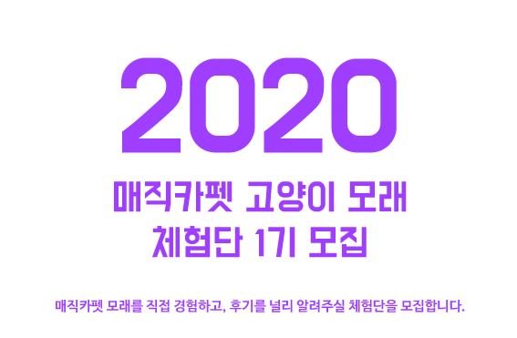 매직카펫, 2020 체험단 & SNS 서포터즈 참여자 모집