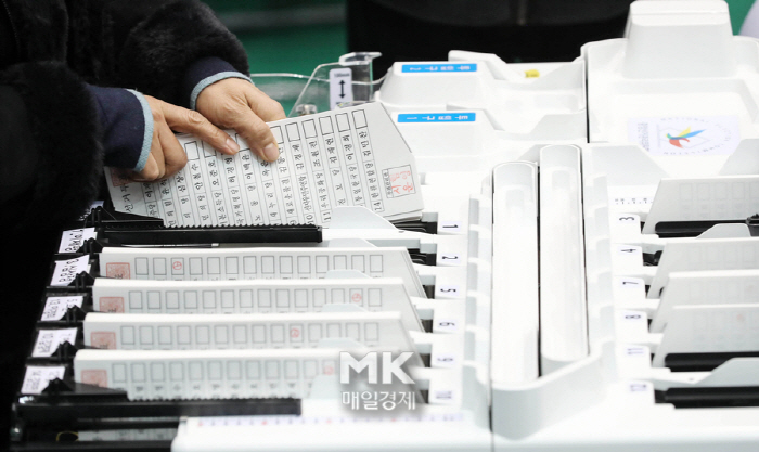 [포토] 모의개표 진행하는 선관위 직원들