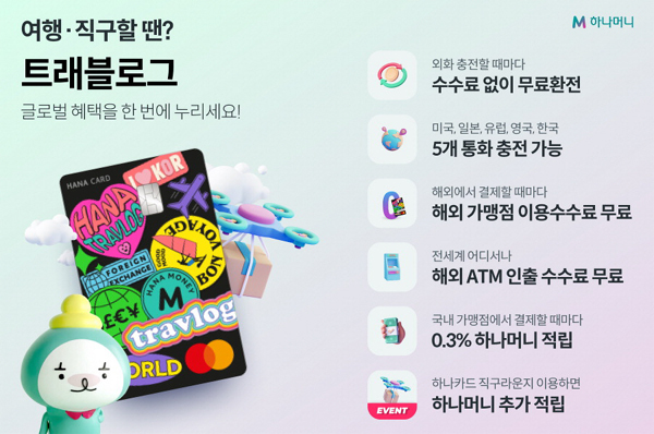 하나카드, 해외이용 수수료 확 깎은 여행전문 카드