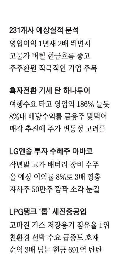 하나투어·아바코·세진重 … 실적 봄바람 개화株 활짝