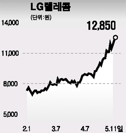 통신주 날아올랐다