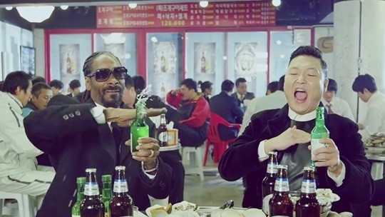 싸이 행오버 뮤비, 스눕독과 소주를 딱! 끝!