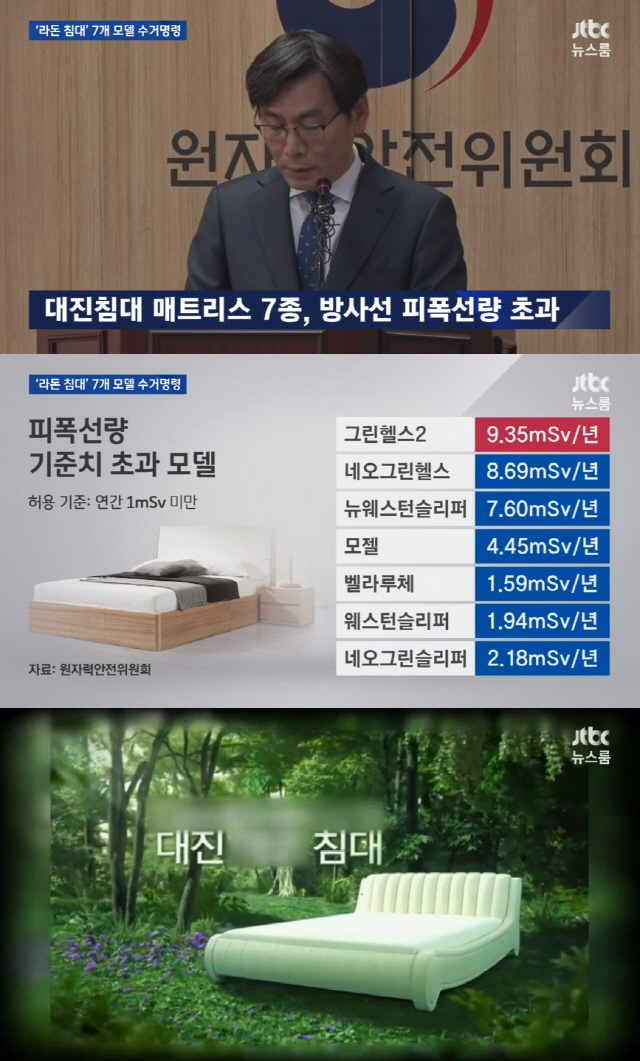“대진침대, 방사선 기준치 9배↑”···원안위, 5일 만에 결과 번복