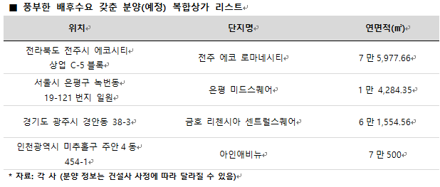 불안한 부동산시장, 안정된 배후수요 확보된 ‘복합 상가’ 잡아라