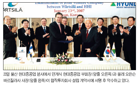 현대重， LNG선 엔진 합작사 설립