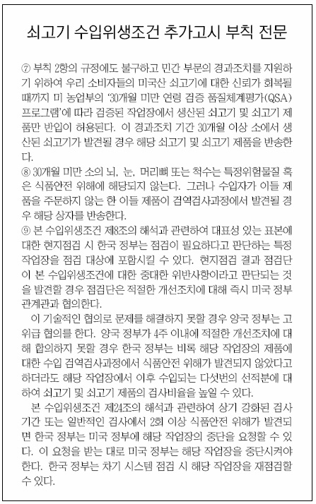 美 쇠고기 고시 26일 발효..다음주 유통