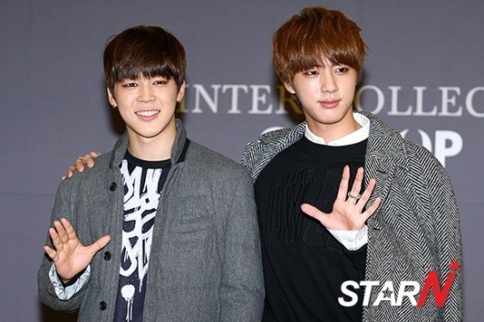 [포토] 방탄소년단 지민-진 댄디한 손인사에 여심이 흔들~