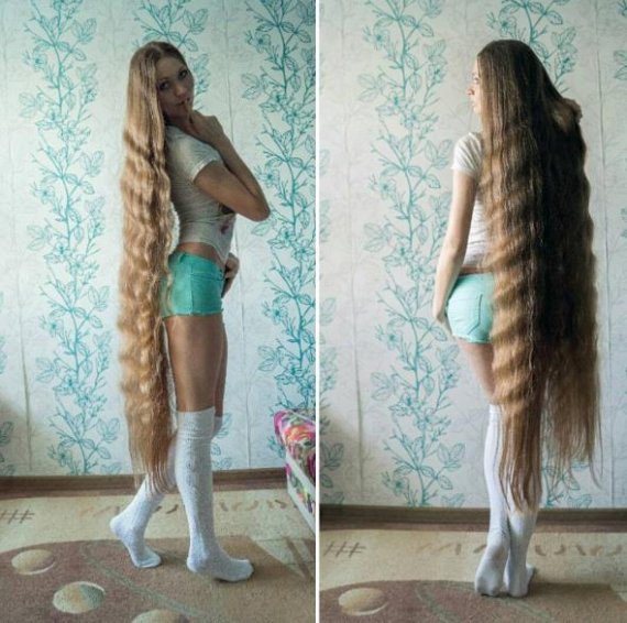 라푼젤 실사판 러시아 미녀.. 머리카락이 발목까지