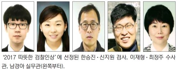 대구지검 포항지청 한승진 검사 등 5명 따뜻한 검찰인상 수상