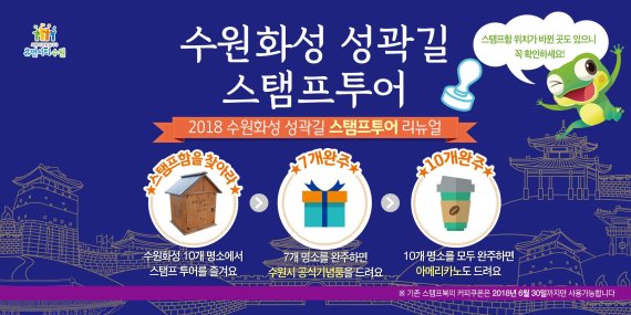 수원화성 성곽길 걸으면 커피가 공짜, 스탬프투어 새단장