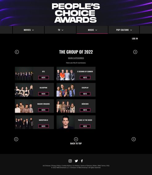 BTS·블랙핑크, 美피플스초이스상 ‘올해의 그룹’ 후보 나란히