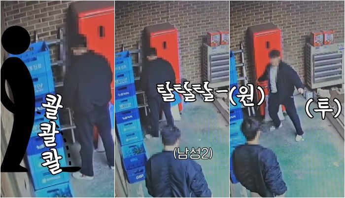 술 취한 사람도 아니고.. 300만원짜리 영업용 냉장고에 노상방뇨한 男 [영상]