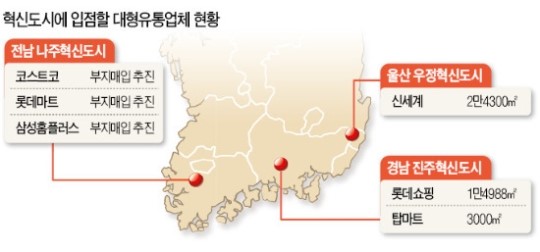 유통업체 혁신도시 앞으로…지역상인 반발