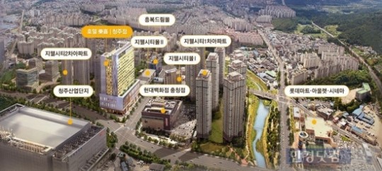 [호텔 락희 청주점②입지]청주의 강남 지웰시티 핵심에 위치