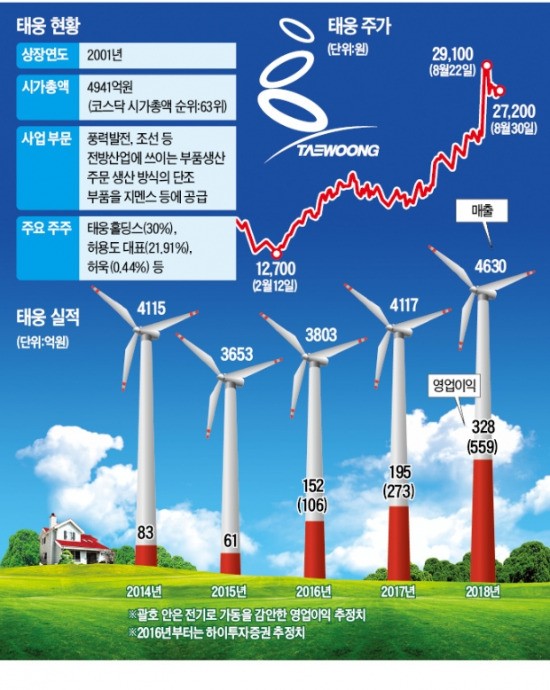 풍력 대장주 태웅, 태풍 되어 돌아오다
