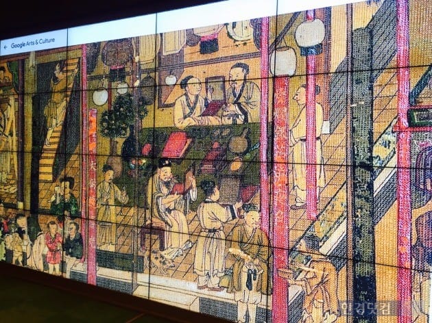 [현장+] 조선 걸작 그림, 비단결까지 또렷…구글 반짝 박물관 가보니