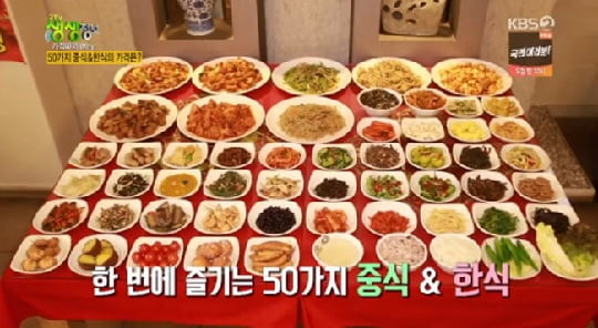생생정보 단돈 7000원으로 50가지 중식ㆍ한식 맛보기...위치는?