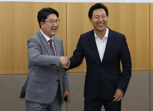 오세훈-권성동, 서울시 주요 현안 논의…예산정책협의회 개최