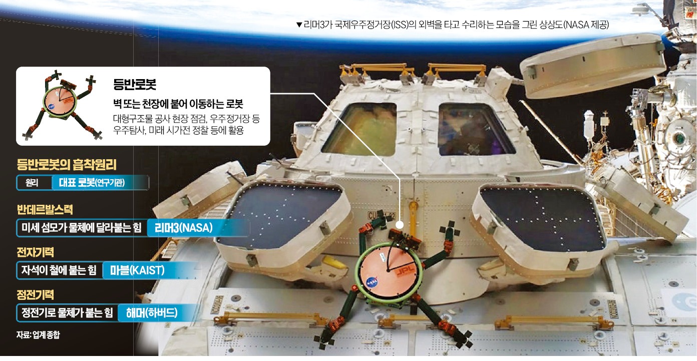 스파이더맨처럼 벽·천장에 착…우주·전쟁 미래 바꿀 등반로봇