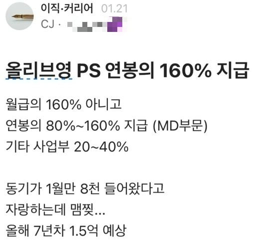 8000만원이나 받았대…역대급 성과급 CJ올리브영 떠들썩