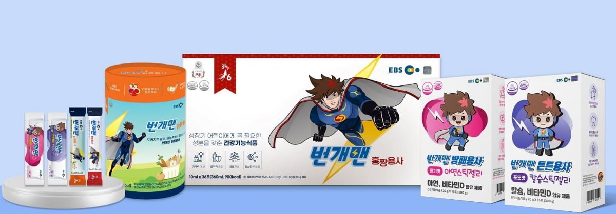 제이엠와이, EBS 번개맨 캐릭터 건강기능식품 4종 출시