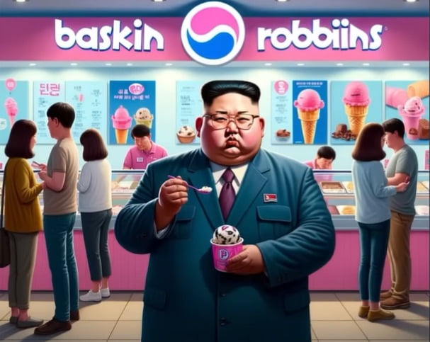 김정은이 배스킨라빈스에? …아이스크림 먹는 모습 화제