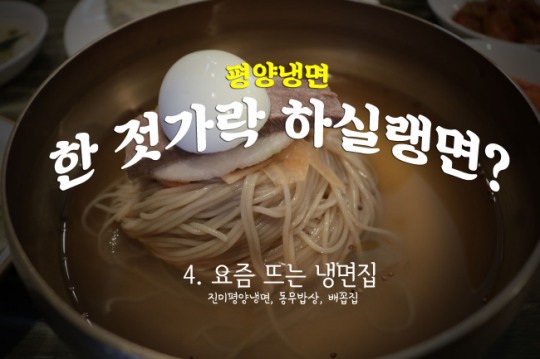 [한 젓가락 하실랭면] 떠오르는 샛별 ④진미평양냉면, 동무밥상, 배꼽집